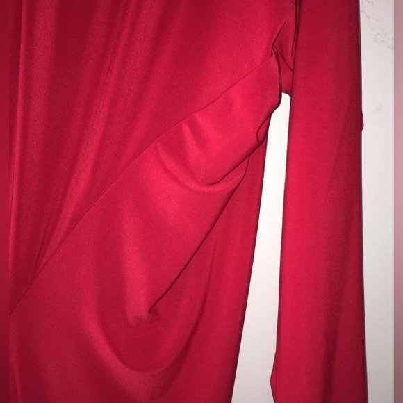 Cherry red long flowing cocktail dress x-large - Picture 6 of 10
